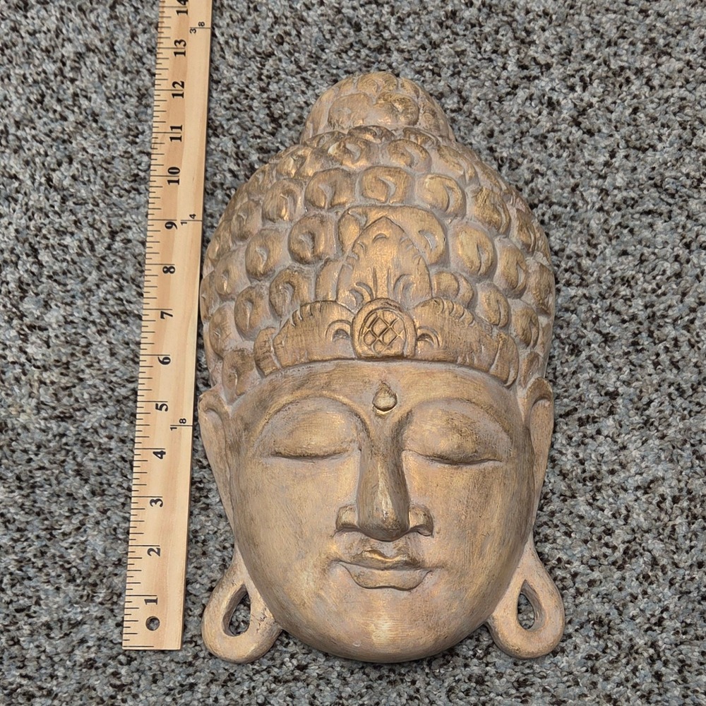 Buddha Head Wall Hanging Decor Spiritual Home Accent Made‎ in Indonesia - Picture 2 of 15